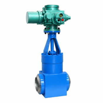 Motorized forged steel high pressure gate valve Z960(2)Y series main product view.