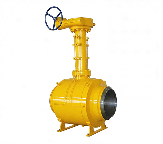 Vodex Q367F large diameter fully welded ball valve with butt welded ends designed for high pressure natural gas transmission pipelines.